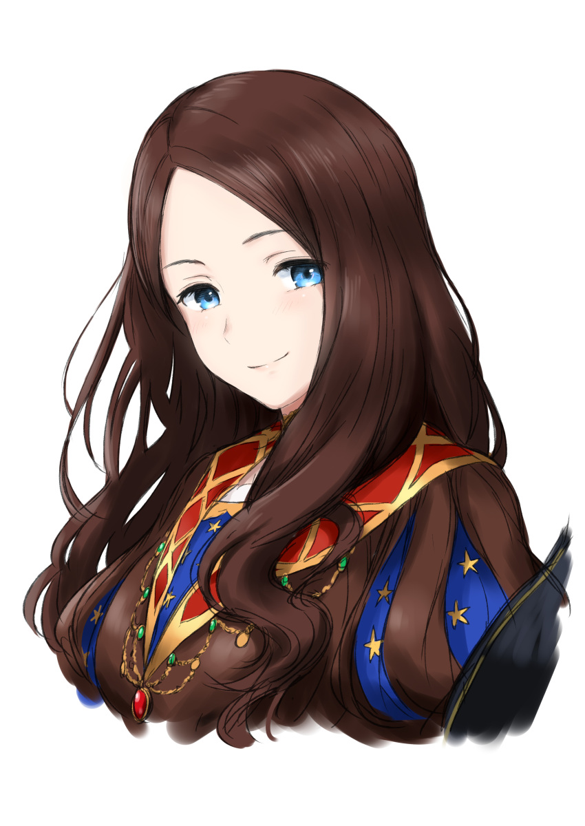 1girl, absurdres, bangs, blue_eyes, brown_hair, cropped_torso, fate/grand_order, fate_(series)