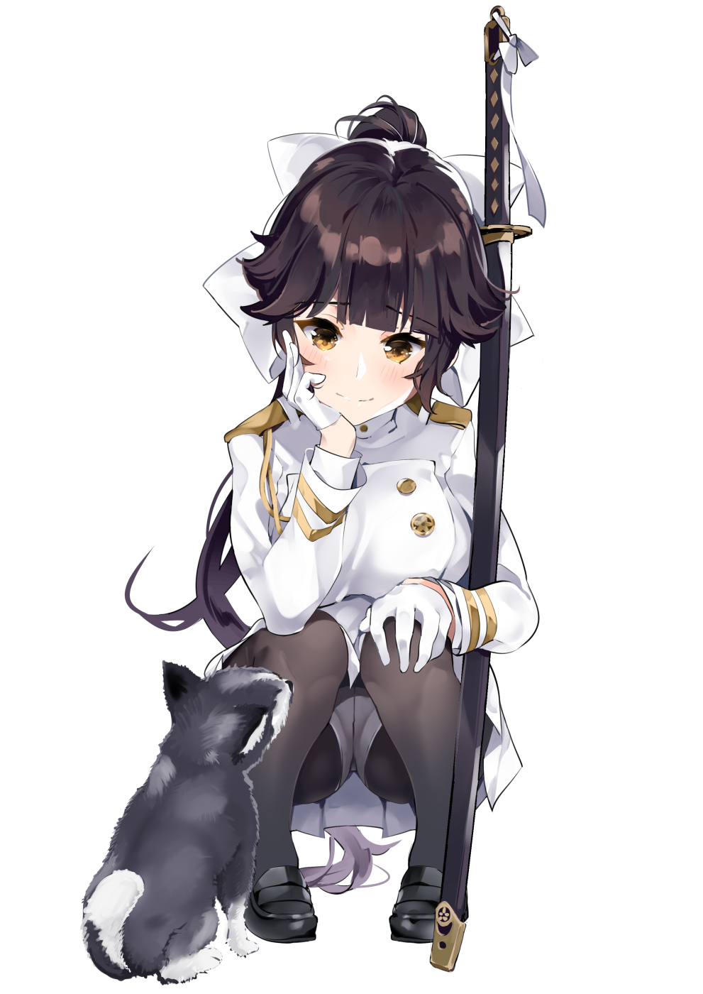 1girl, animal_ears, ann_(ann58533111), azur_lane, black_footwear, black_hair, black_legwear, breasts