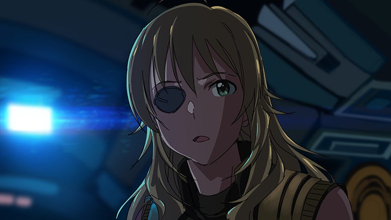 1girl, avengers:_infinity_war, bin1production, blonde_hair, cosplay, eyepatch, hoshii_miki, idolmaster