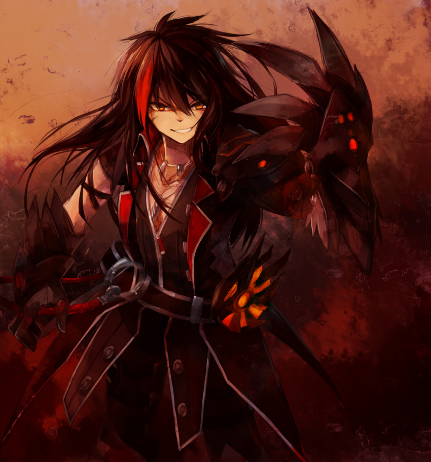 1boy, belt, elsword, hair_between_eyes, highres, long_hair, looking_at_viewer, malmaron
