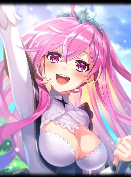 1girl, artist_request, blush, breasts, cleavage, long_hair, medium_breasts, official_art