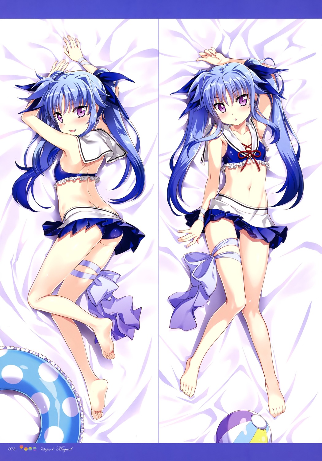 1girl, :d, :o, arm_ribbon, arm_up, ass, ball, barefoot
