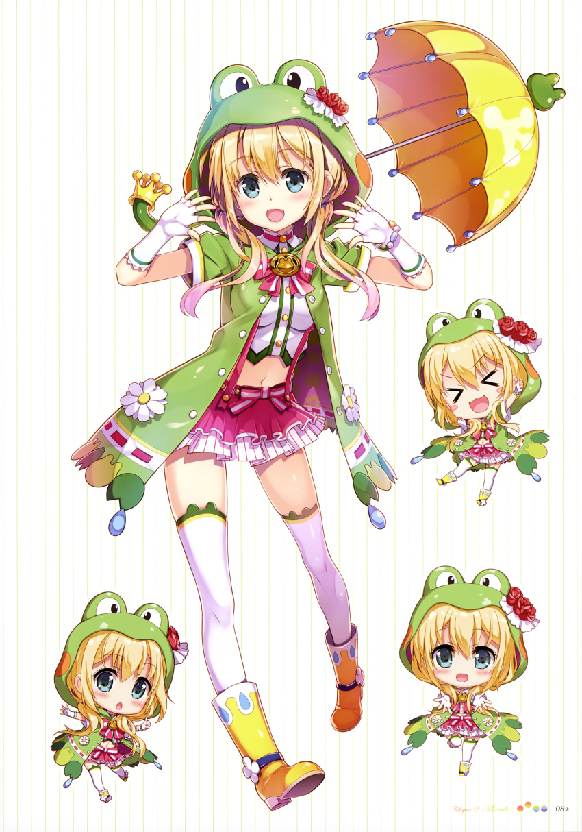 >_<, :3, :d, absurdres, blonde_hair, blush_stickers, boots, bow