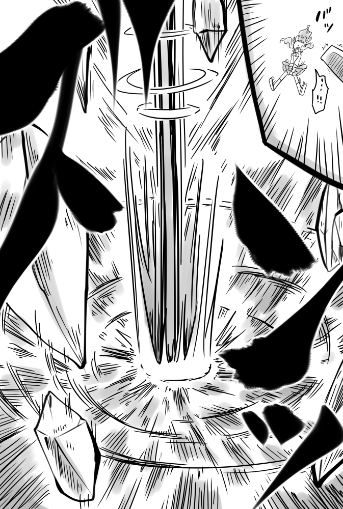 !, !!, ..., /\/\/\, 1girl, bob_(you-u-kai), comic, destruction