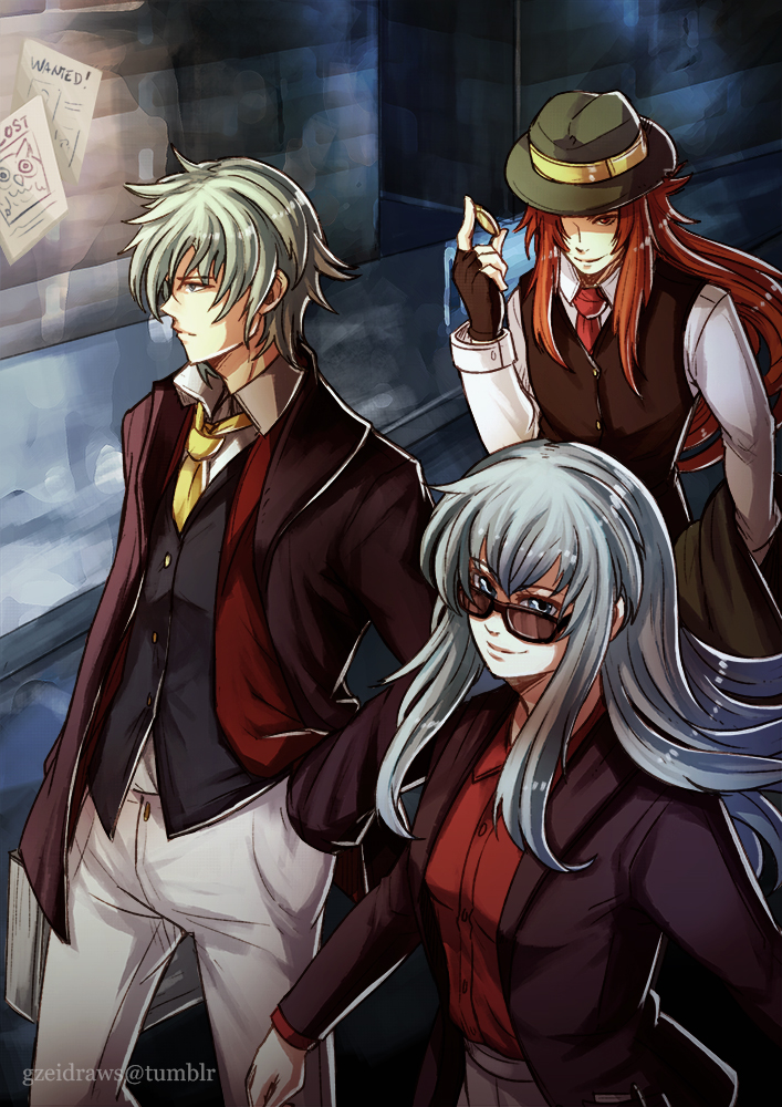 1girl, 2boys, blue_eyes, blue_hair, coin, eirika, ephraim, evil_grin