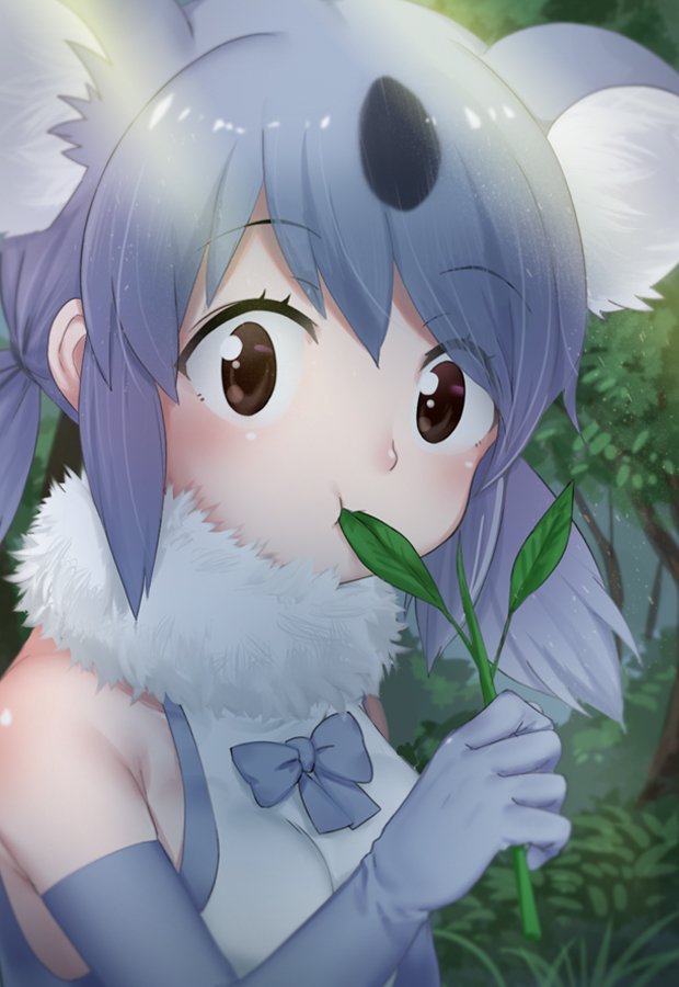 1girl, :t, animal_ears, bangs, bare_shoulders, black_hair, bow, bowtie