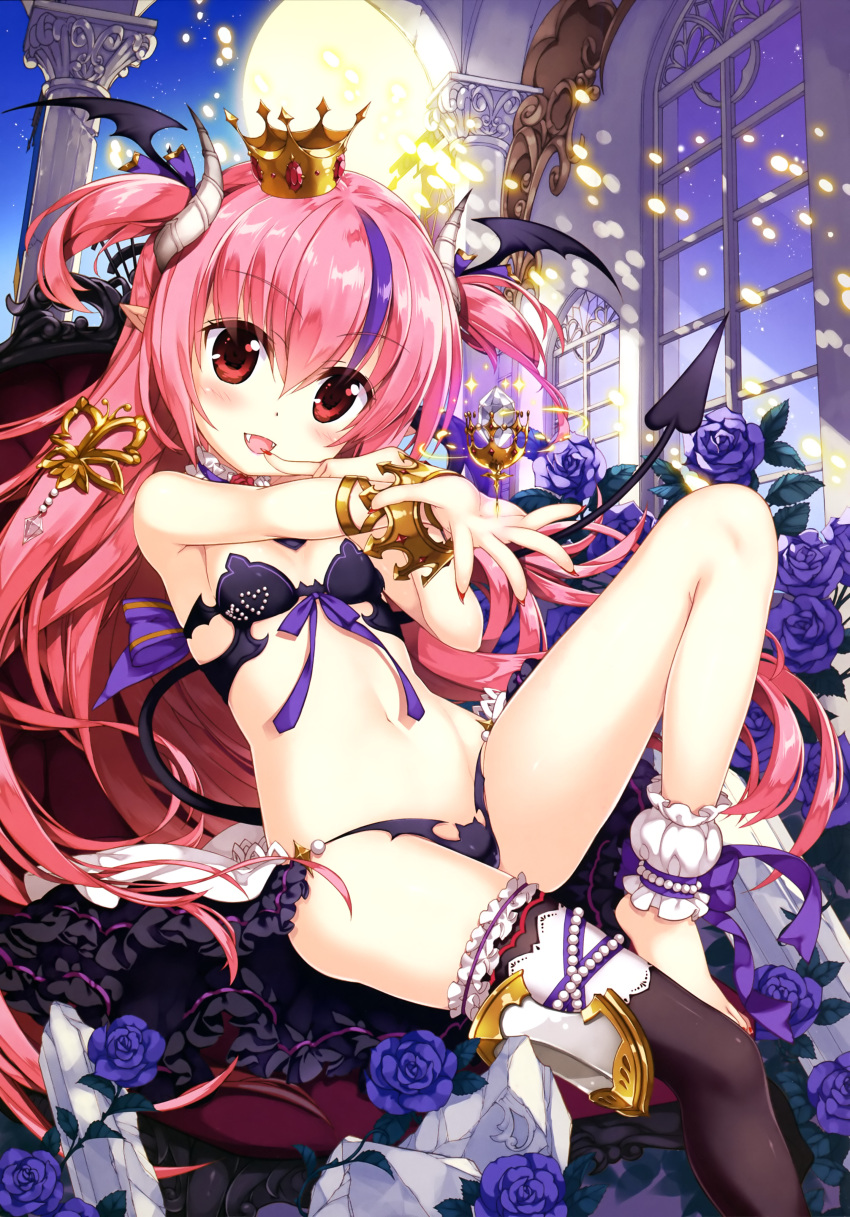 :d, absurdres, anklet, armor, armpits, asymmetrical_legwear, bandeau, bare_shoulders