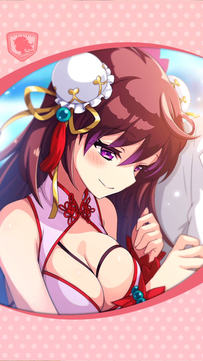 artist_request, bashosen, blush, bracelet, breasts, brown_hair, cleavage, double_bun