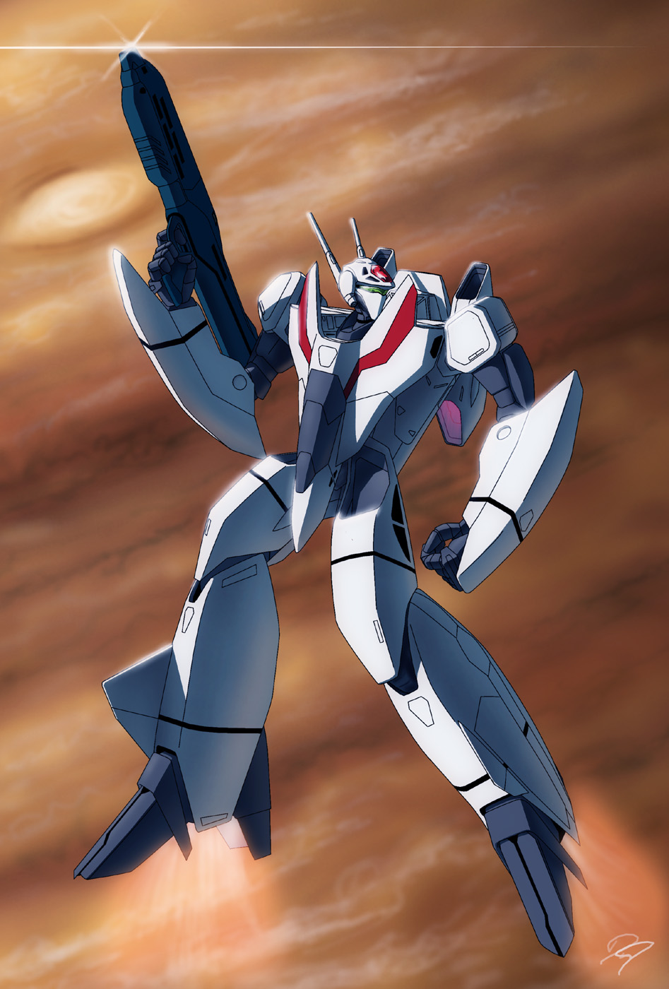 commentary, east_coast_canuck, energy_cannon, english_commentary, gunpod, highres, jupiter, macross