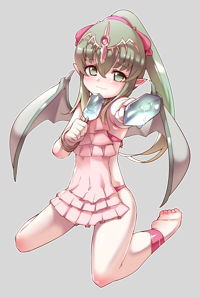 1girl, chiki, fire_emblem, fire_emblem:_mystery_of_the_emblem, fire_emblem_heroes, food, green_eyes, green_hair
