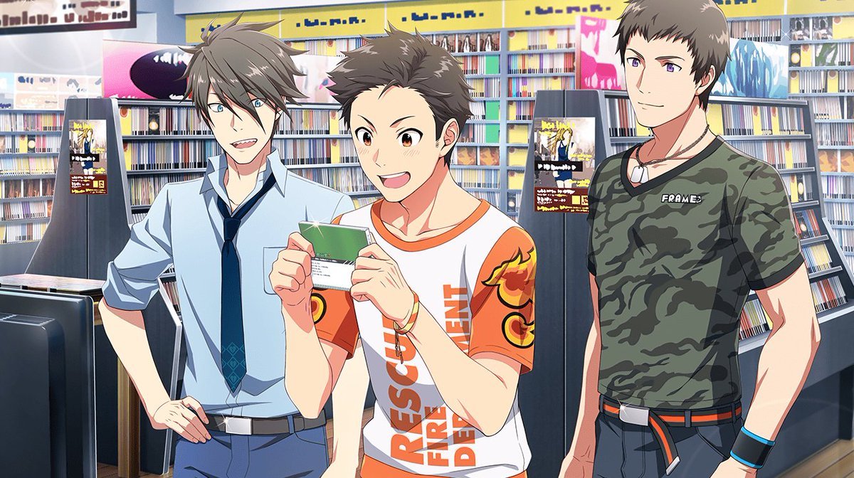 brown_hair, dress, idolmaster, idolmaster_side-m, idolmaster_side-m_live_on_stage, kimura_ryu, red_eyes, short_hair