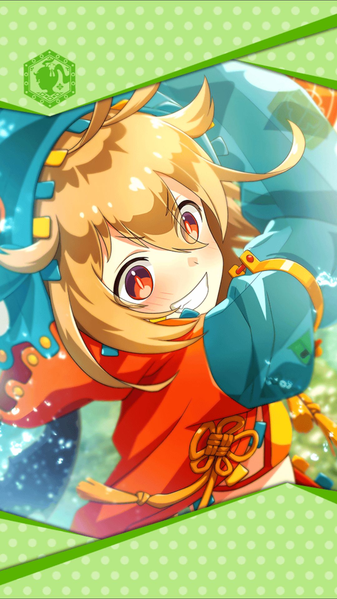 1girl, artist_request, bikini, blonde_hair, blush, framed_image, grin, highres