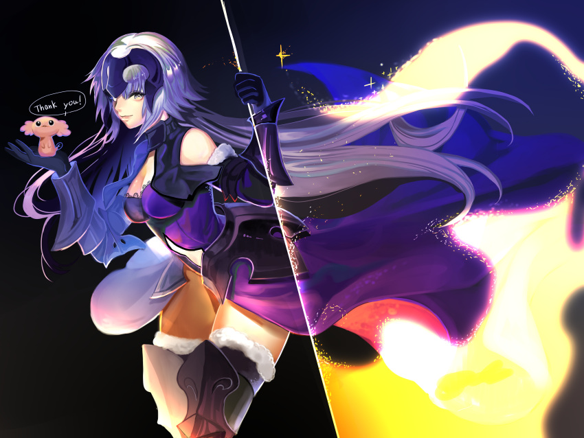 1girl, absurdres, armor, armored_boots, armored_dress, bangs, bare_shoulders, black_dress