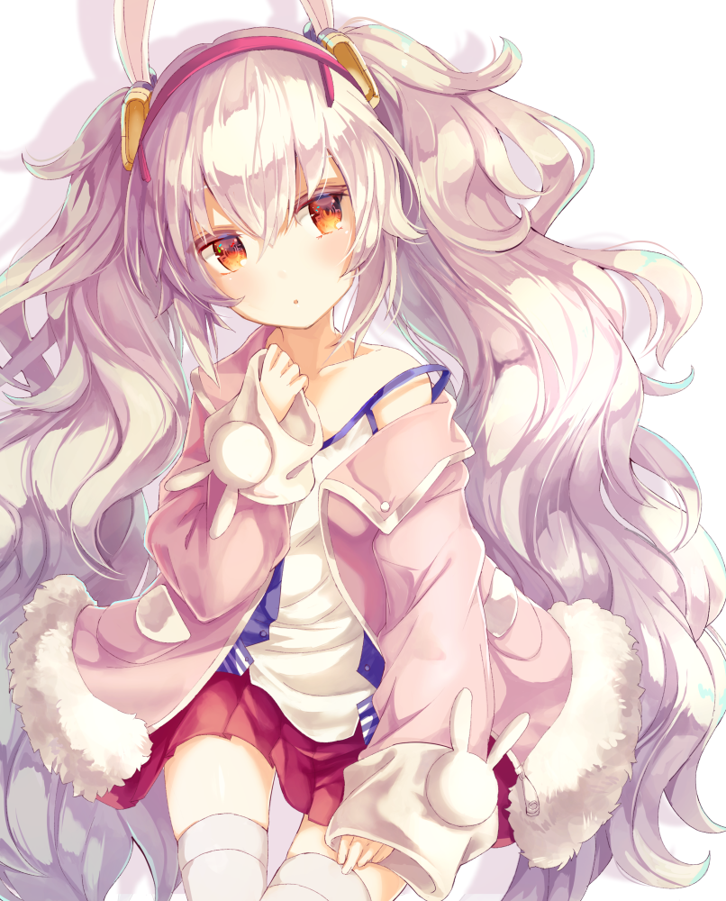 1girl, :o, animal_ears, azur_lane, bangs, bare_shoulders, blush, camisole