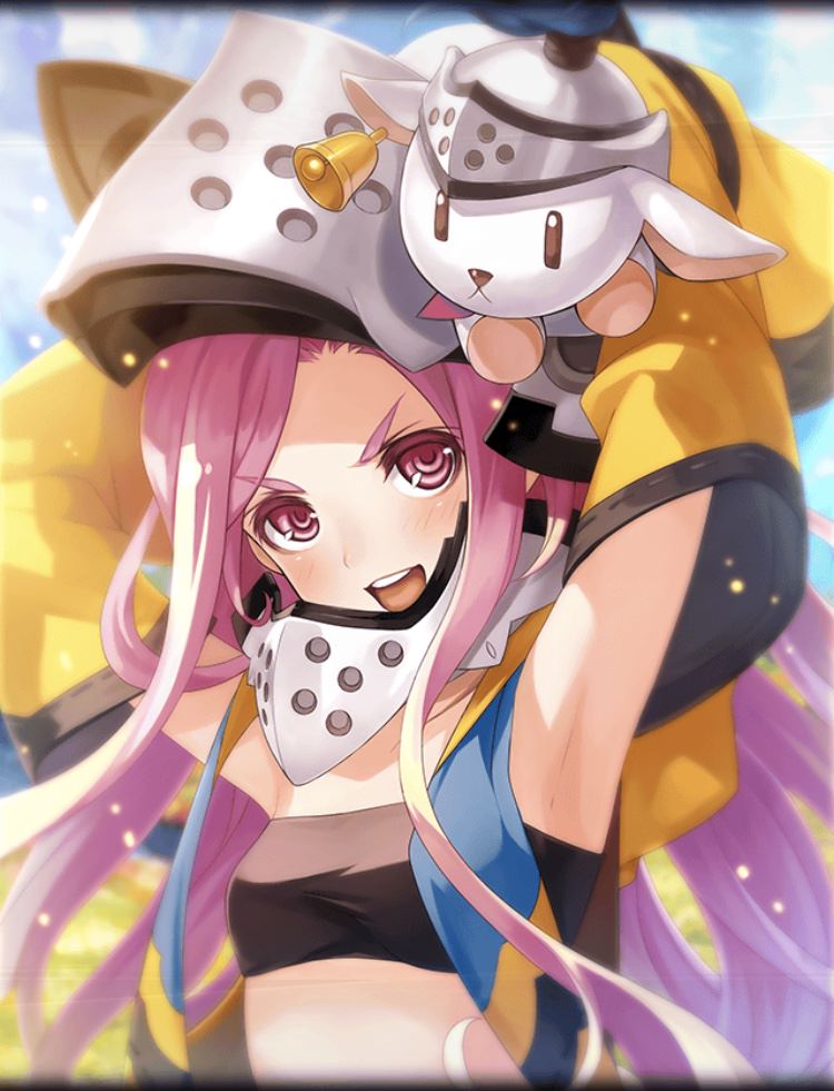 1girl, artist_request, bell, black_tubetop, blush, detached_sleeves, helmet, long_hair