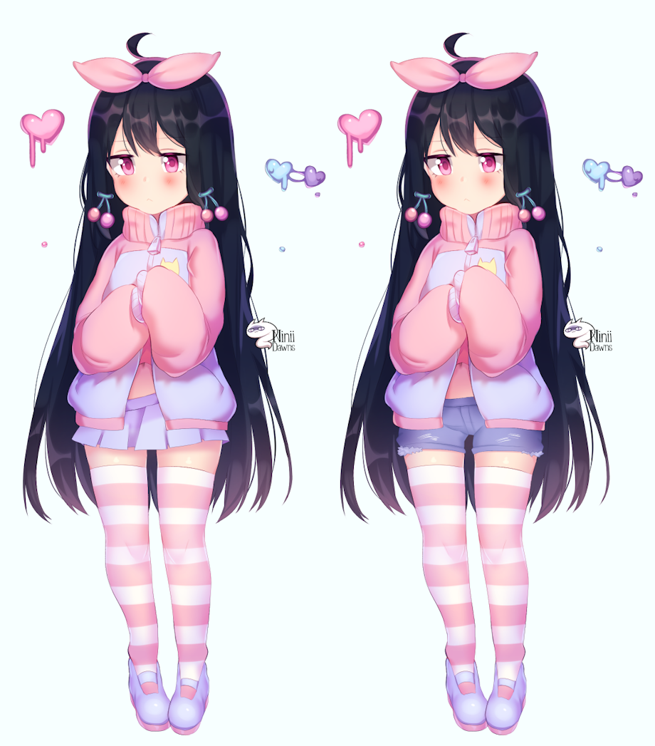 1girl, ahoge, bangs, black_hair, bow, hair_bow, hair_ornament, hair_ribbon