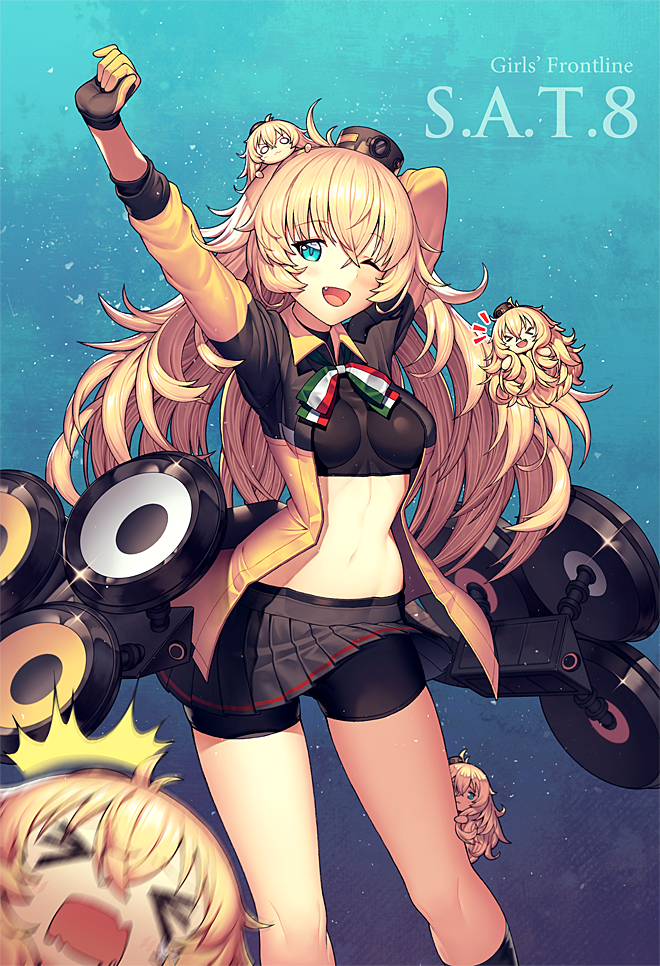 >_<, 1girl, :3, :d, aqua_eyes, arm_behind_head, arm_up, bangs