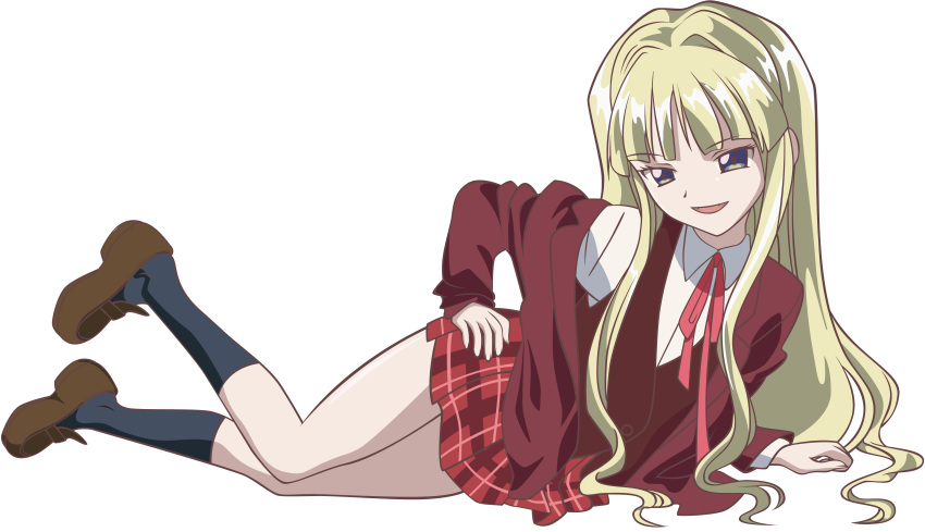 evangeline_a_k_mcdowell, highres, mahou_sensei_negima, mahou_sensei_negima!, negativezero, plaid, plaid_skirt, skirt