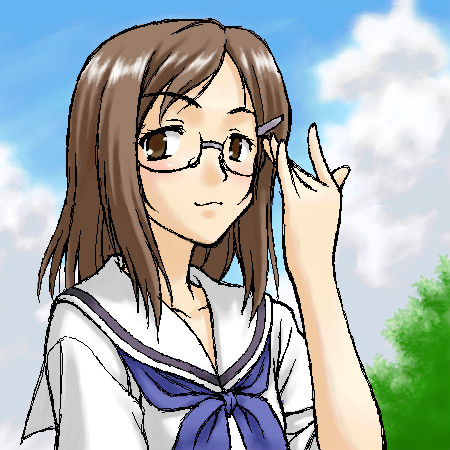 adjusting_glasses, glasses, lowres, natsume_yuujinchou, oekaki, peter_(artist), sasada_jun, school_uniform