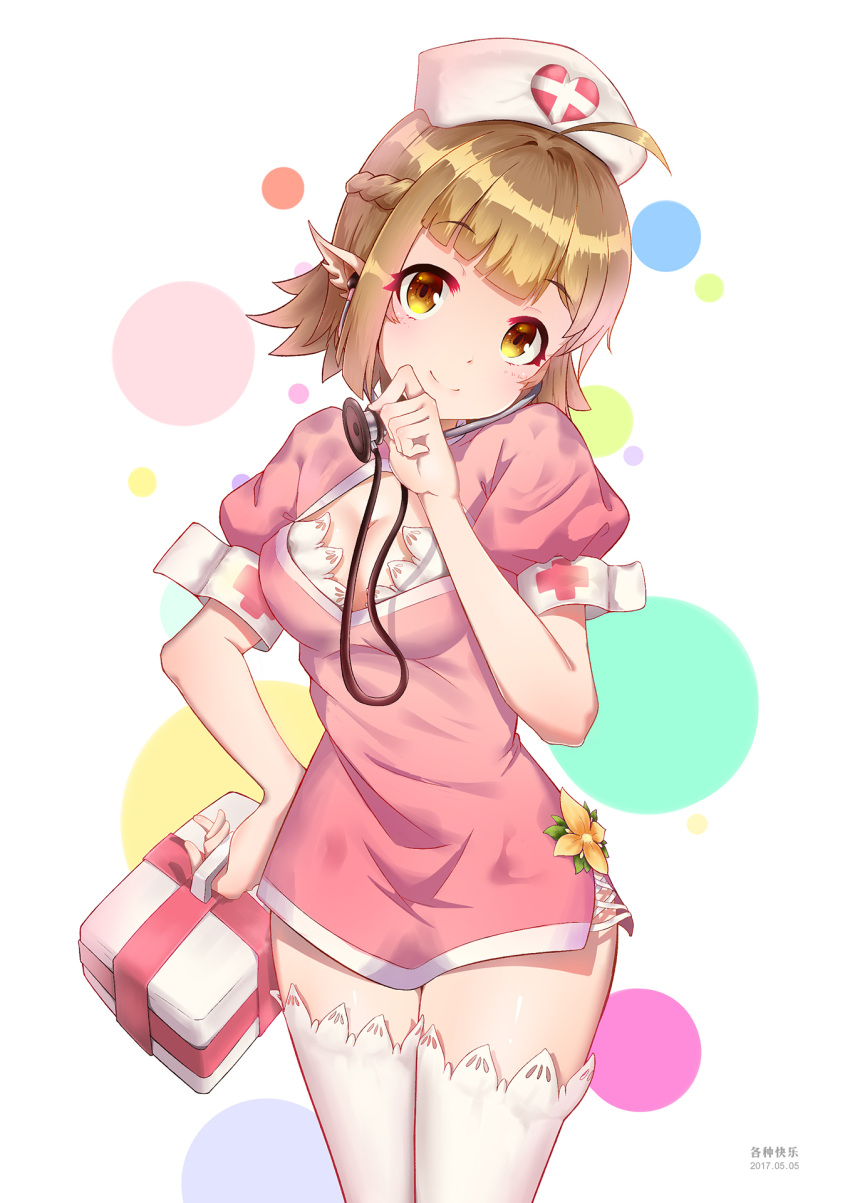 1girl, ahoge, bangs, bottomless, breasts, brown_eyes, brown_hair, cleavage