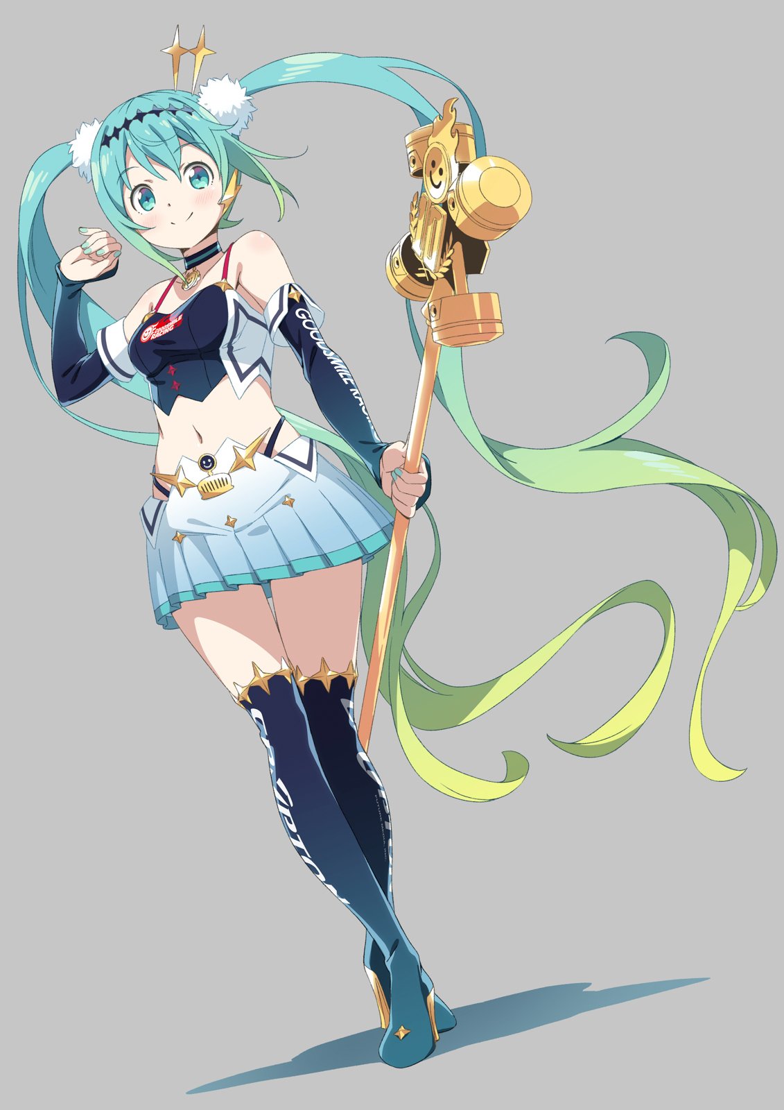 1girl, aqua_eyes, aqua_hair, bare_shoulders, blush, boots, breasts, closed_mouth