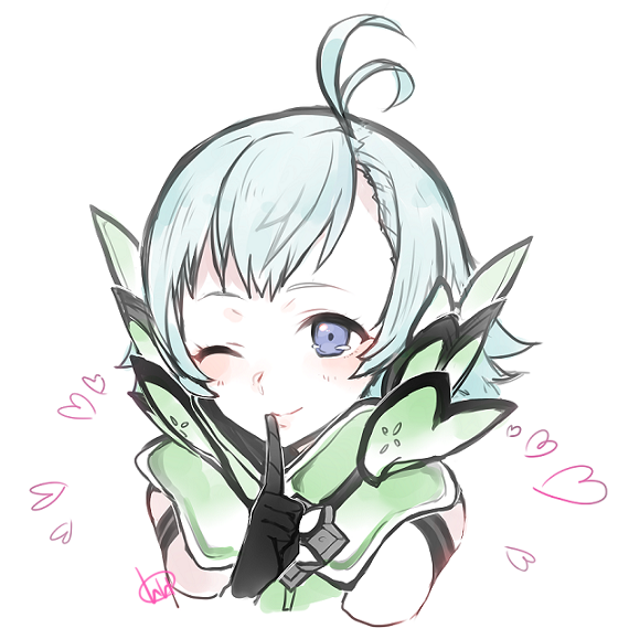 1boy, blue_eyes, blue_hair, gloves, hotaru_(xenoblade), looking_at_viewer, male_focus, one_eye_closed