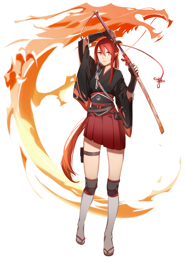 1girl, 3four, black_gloves, commission, dungeons_and_dragons, fingerless_gloves, fire, full_body
