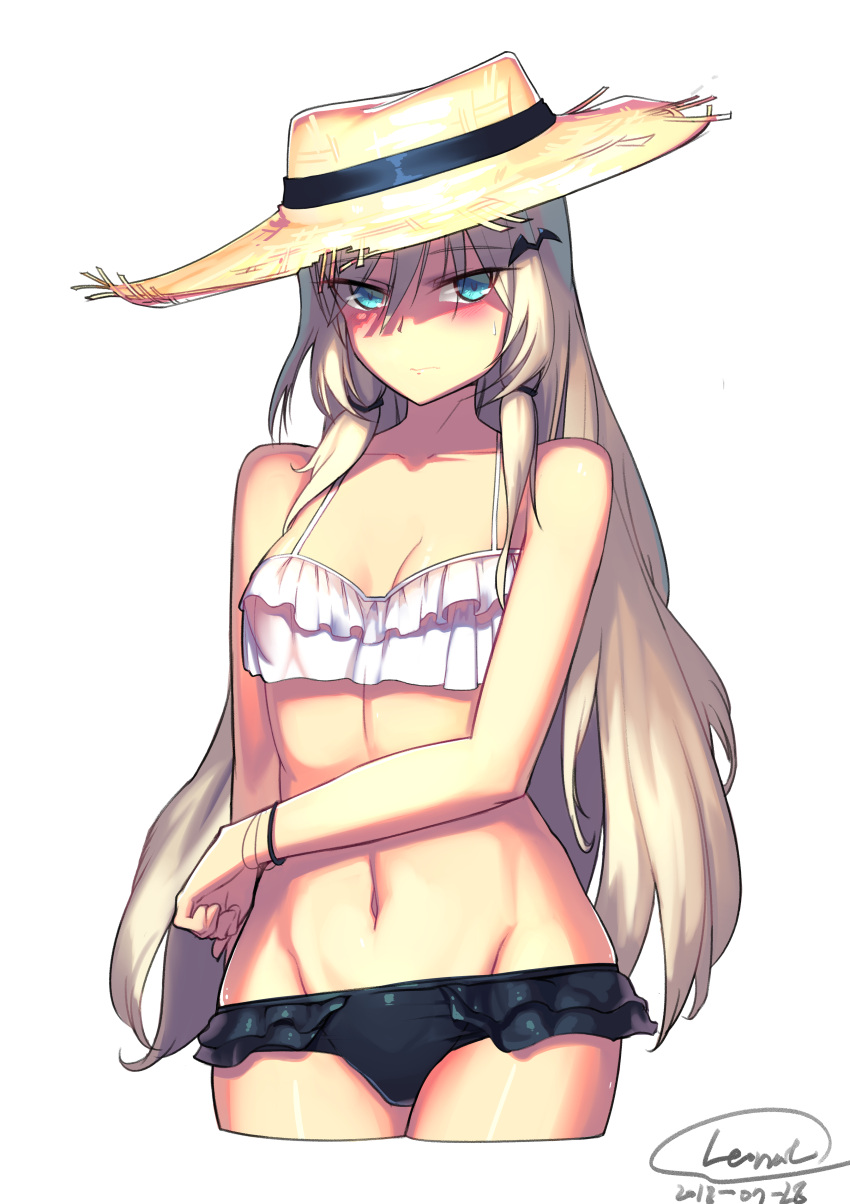 1girl, absurdres, alternate_costume, an-94_(girls_frontline), arm_across_waist, bangs, bikini, bikini_skirt
