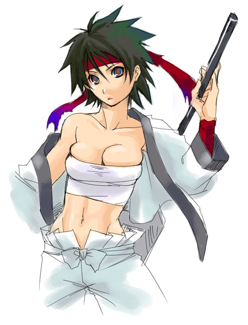 genderswap, nameko, navel, rurouni_kenshin, sagara_sanosuke, sarashi