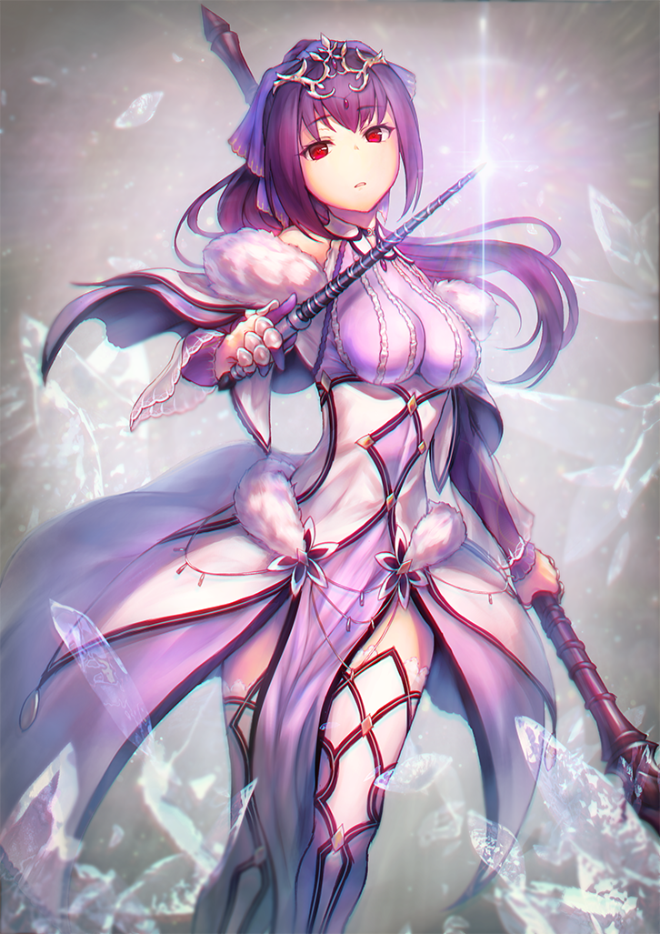 1girl, cropped_legs, dress, dual_wielding, fate/grand_order, fate_(series), gae_bolg, hangetsuban_sonshou