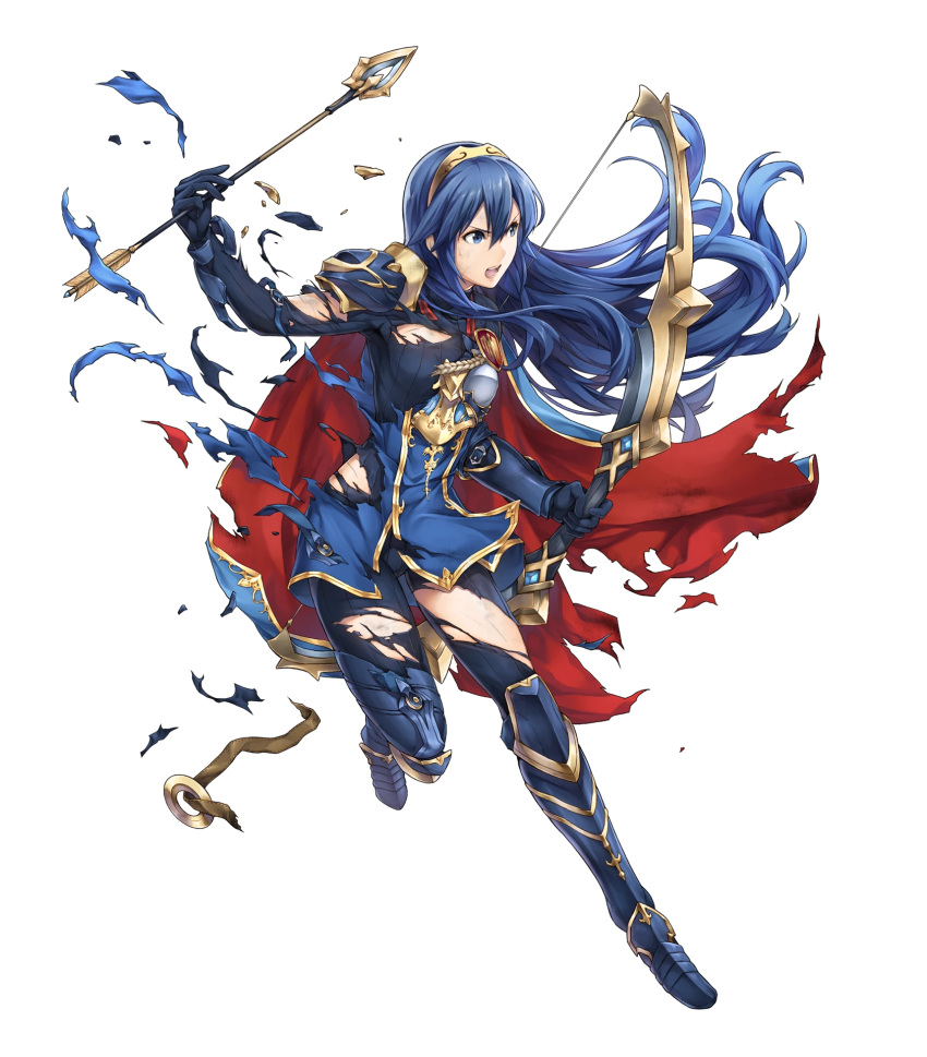 1girl, armor, arrow, blue_eyes, blue_hair, bow_(weapon), fire_emblem, fire_emblem:_kakusei