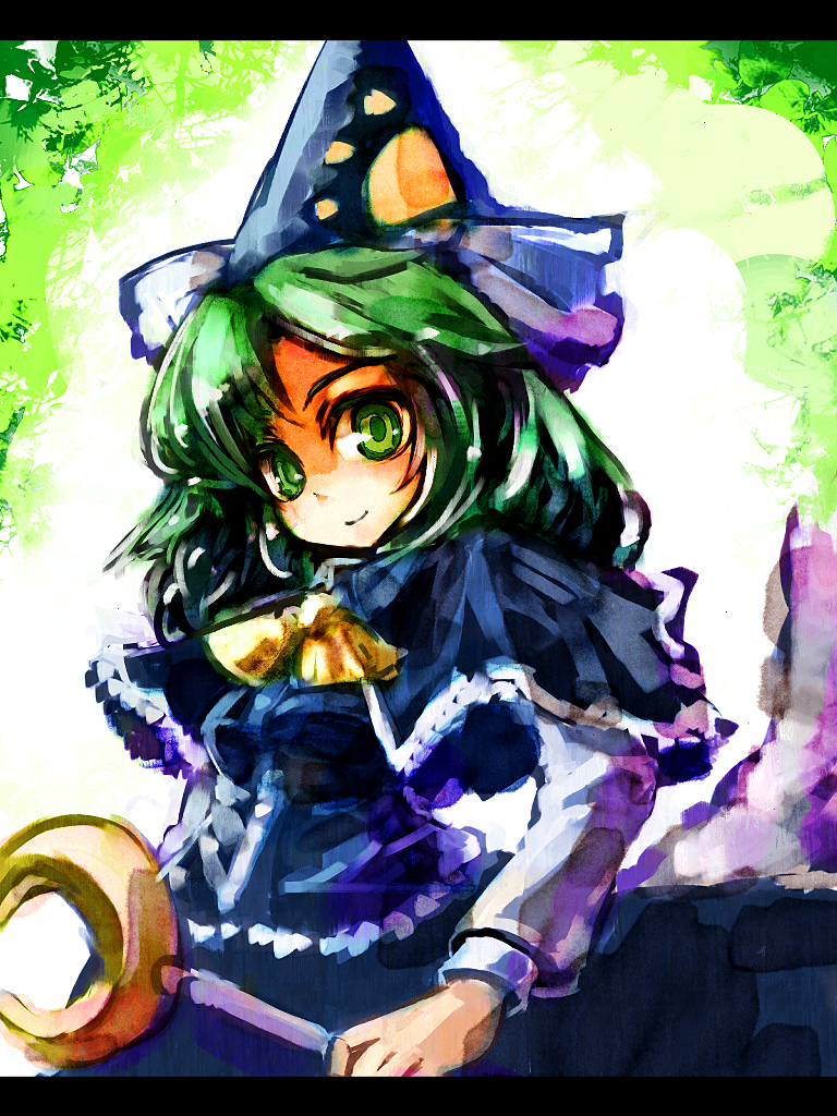green_eyes, green_hair, hat, long_hair, mima, touhou, ukyo_rst, wizard_hat