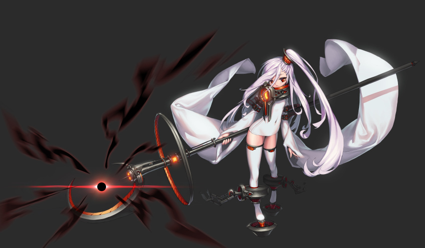 1girl, :<, absurdres, albino, broken, broken_chain, chain, chains