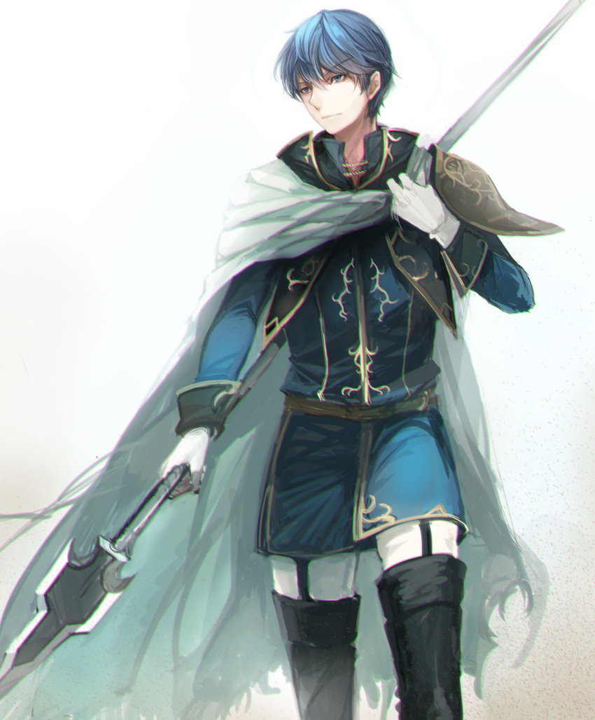 1boy, absurdres, blue_eyes, blue_hair, cloak, finn_(fire_emblem), fire_emblem, fire_emblem:_seisen_no_keifu