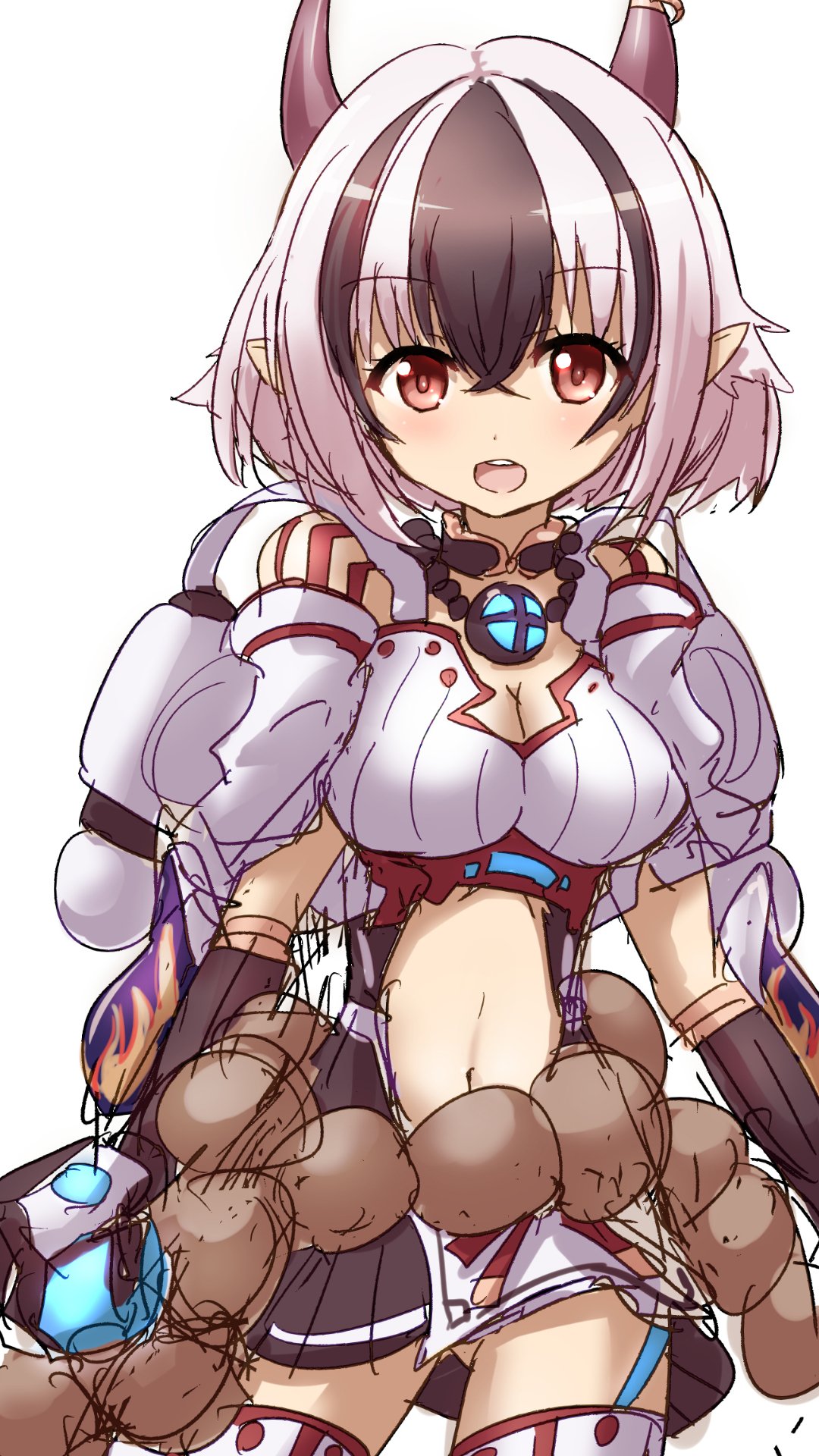 1girl, black_hair, breasts, fireworks, gloves, hibana_(xenoblade_2), highres, looking_at_viewer