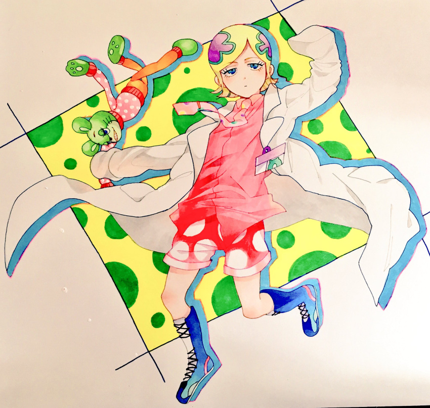 1boy, blonde_hair, blue_eyes, child, eyelashes, highres, irabu_ichirou, jitome