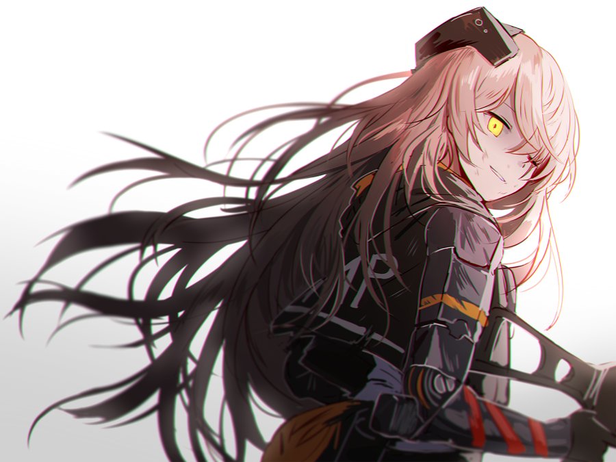 1girl, bangs, brown_hair, clothes_writing, damaged, digi-mind_update_(girls_frontline), dirty, eyebrows_visible_through_hair