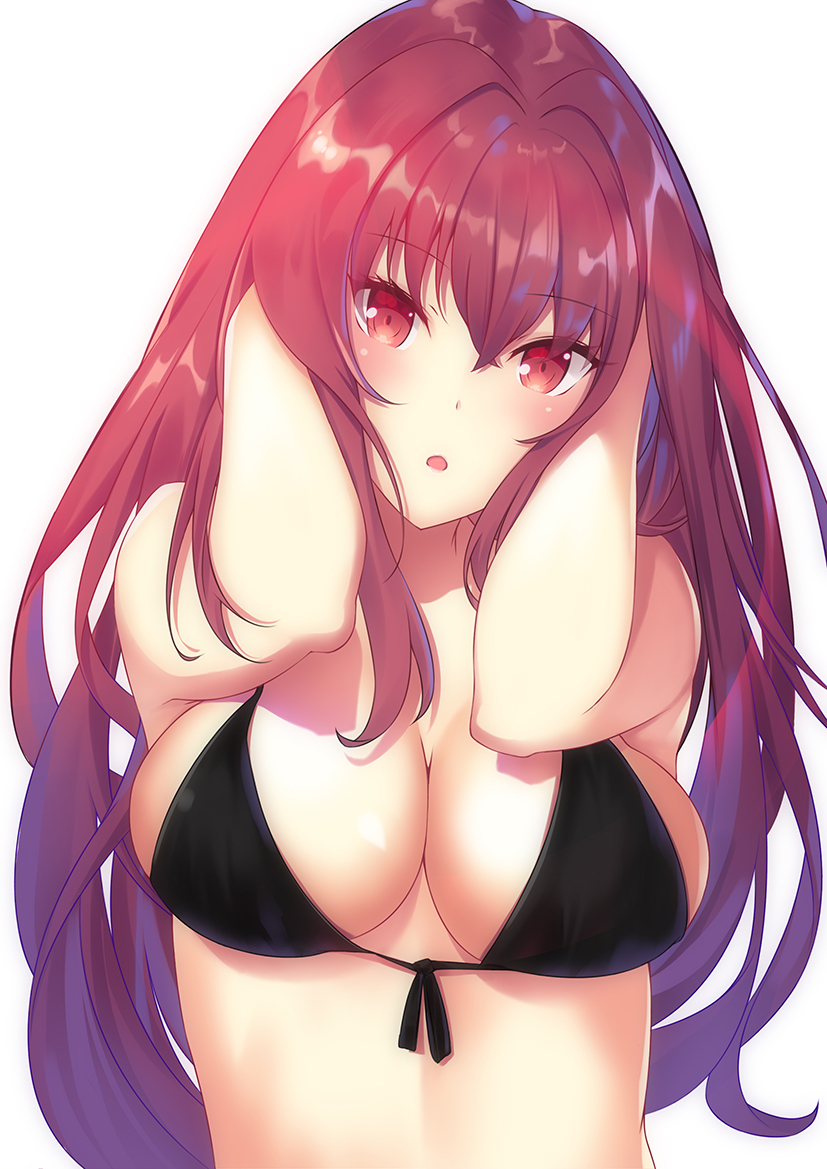 1girl, bikini, black_bikini, breasts, cleavage, eyebrows_visible_through_hair, fate/grand_order, fate_(series)