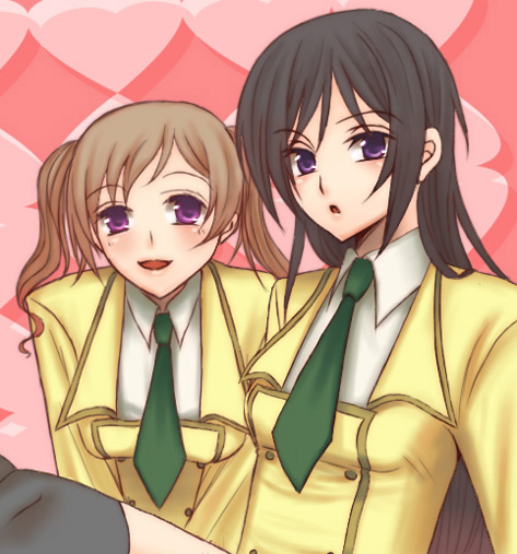 code_geass, genderswap, lelouch_lamperouge, luluko, multiple_girls, necktie, rollo_lamperouge, rolo_lamperouge