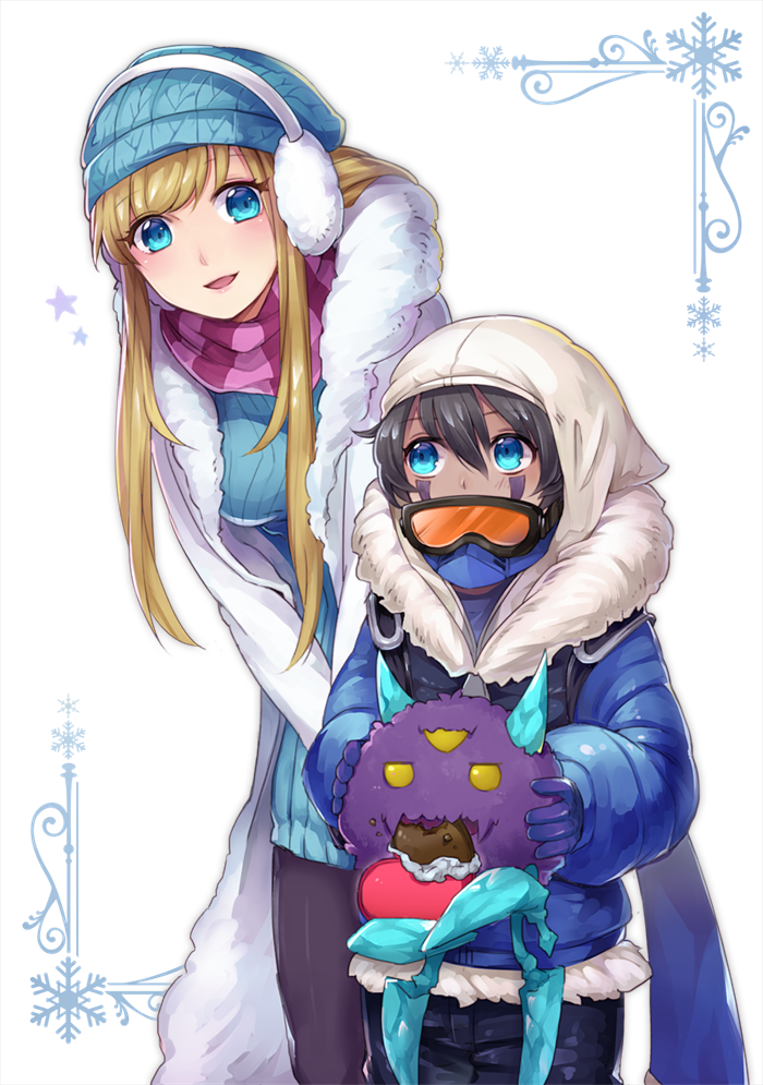 1boy, 1girl, bent_over, black_hair, blonde_hair, blue_eyes, chocolate, chocolate_heart