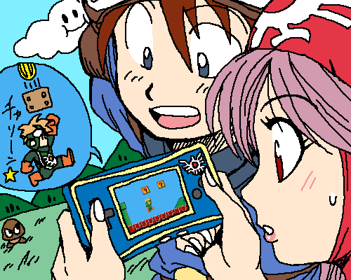 dragon_quest_ii, game_boy_micro, lowres, mario, prince_of_lorasia, prince_of_samantoria, princess_of_moonbrook, super_mario_bros.