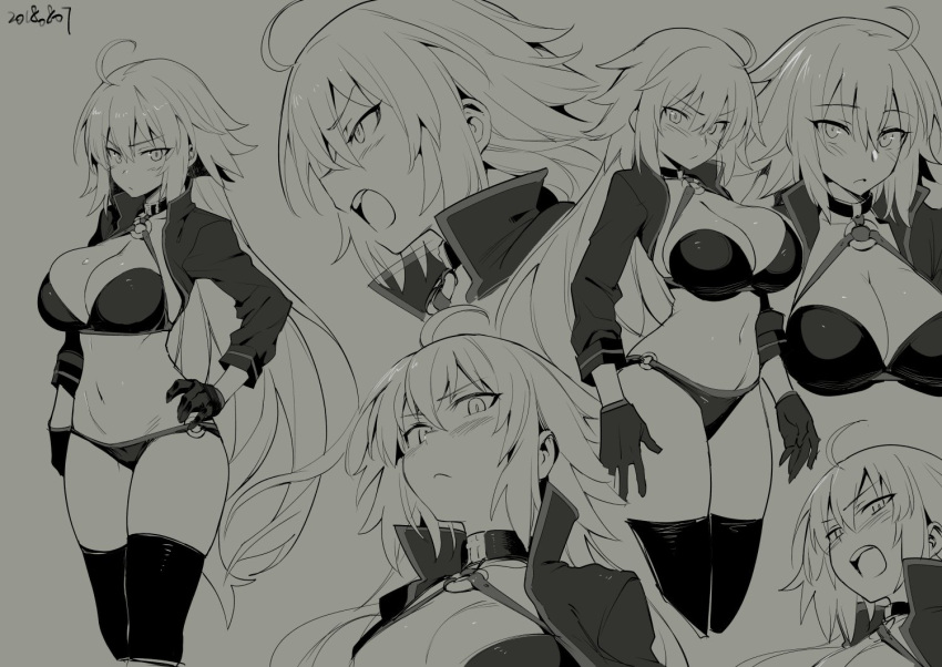 1girl, ahoge, bikini, breasts, character_sheet, fate/grand_order, fate_(series), gloves