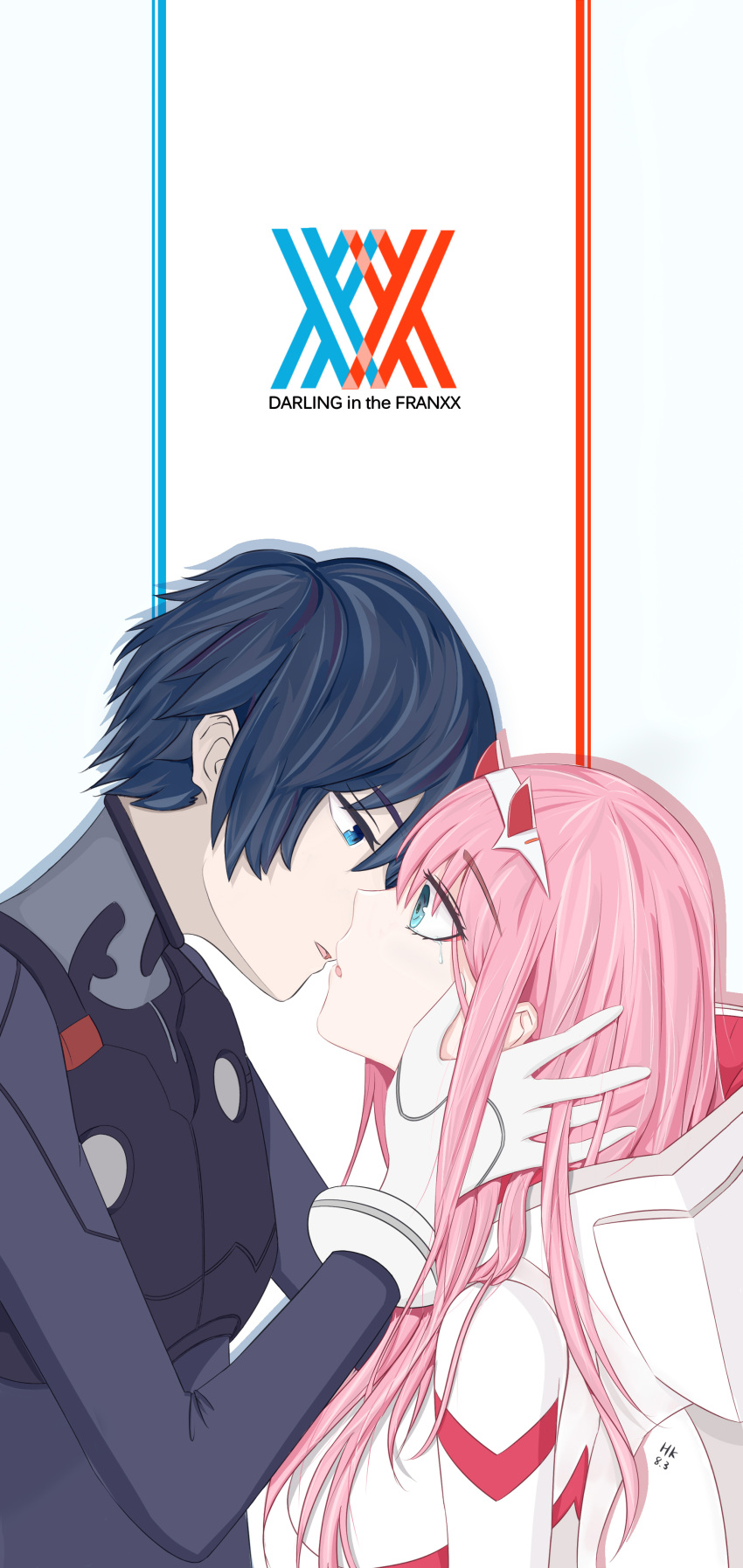 1boy, 1girl, absurdres, asuka_hk, bangs, black_bodysuit, black_hair, blue_eyes