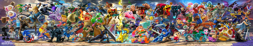 6+boys, 6+girls, :d, :o, absolutely_everyone, absurdres, angel_wings, arm_cannon