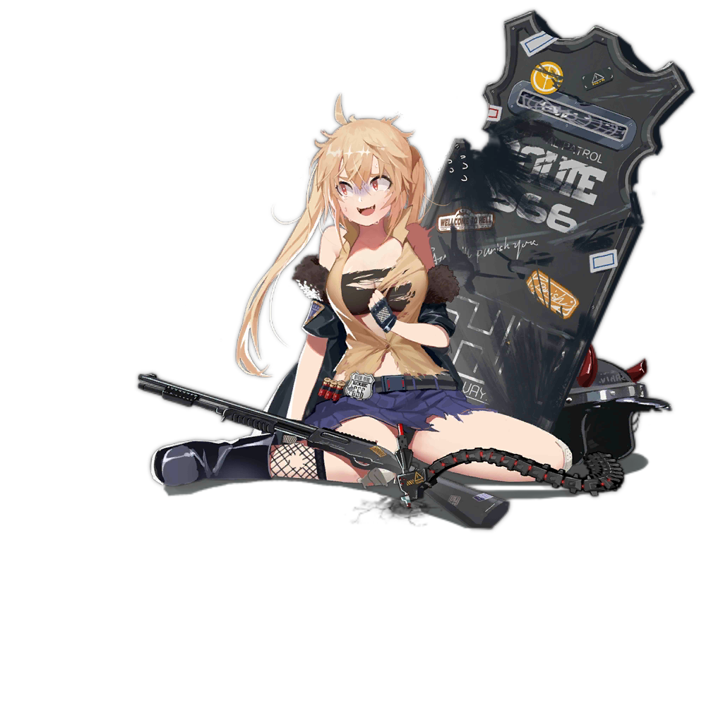 1girl, 666, artist_request, bomber_jacket, boots, brown_hair, damaged, demon_horns