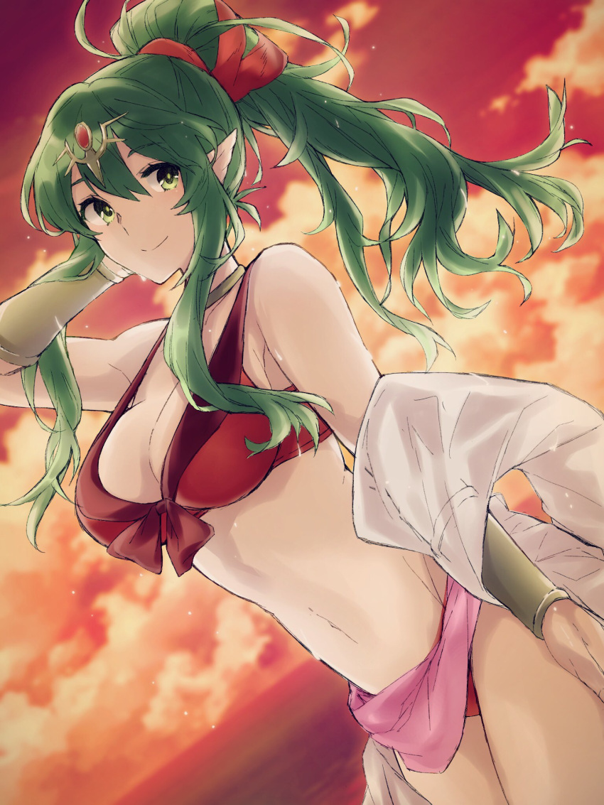1girl, aiueo1234853, beach, bikini, breasts, chiki, cute, dragon_girl