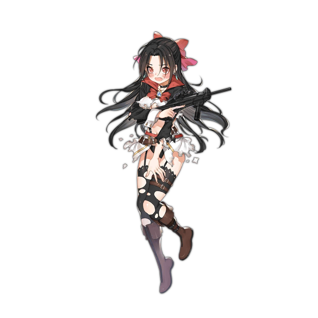 1girl, artist_request, belt, beretta_cx4, beretta_cx4_(girls_frontline), black_hair, blush, boots