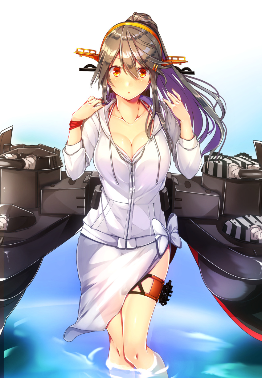 1girl, alternate_costume, alternate_hairstyle, bikini, breasts, cleavage, collarbone, commentary_request