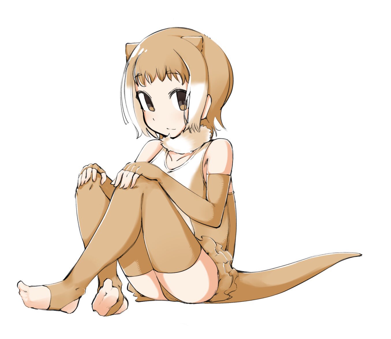1girl, animal_ears, bare_shoulders, elbow_gloves, extra_ears, eyebrows_visible_through_hair, fingerless_gloves, frilled_swimsuit