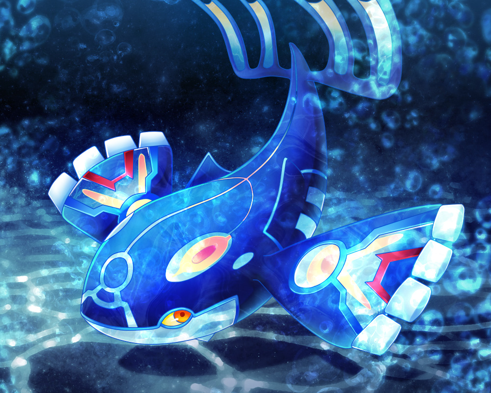 bubble, creatures_(company), dark_background, game_freak, gen_3_pokemon, kurosiro, kyogre, legendary_pokemon